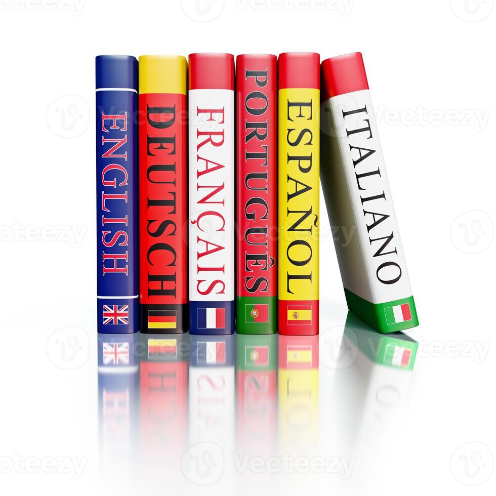 Stack of dictionaries isolated photo