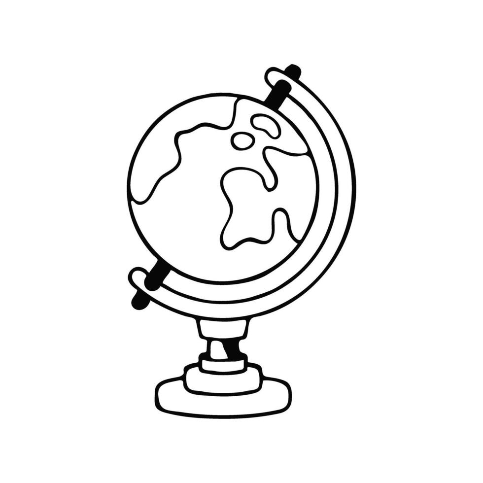Globe Flat illustration Line Art vector