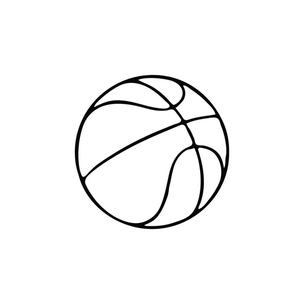 Basket Ball Flat illustration Line Art vector