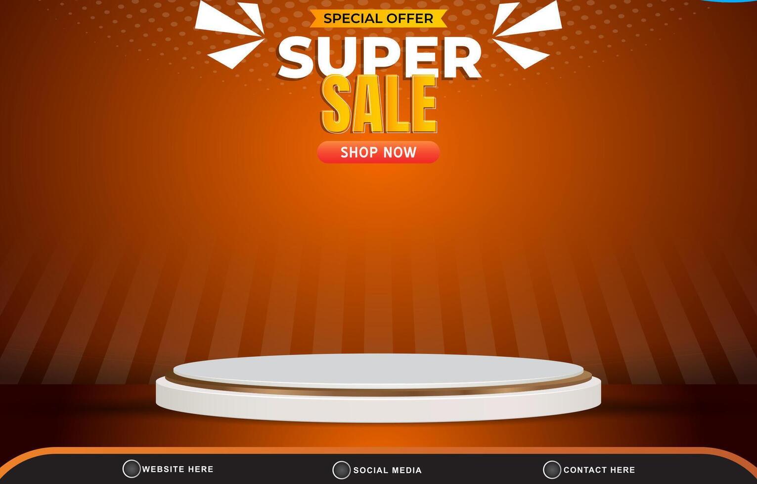 special offer super sale discount template banner with blank space for product sale with abstract gradient brown background design vector
