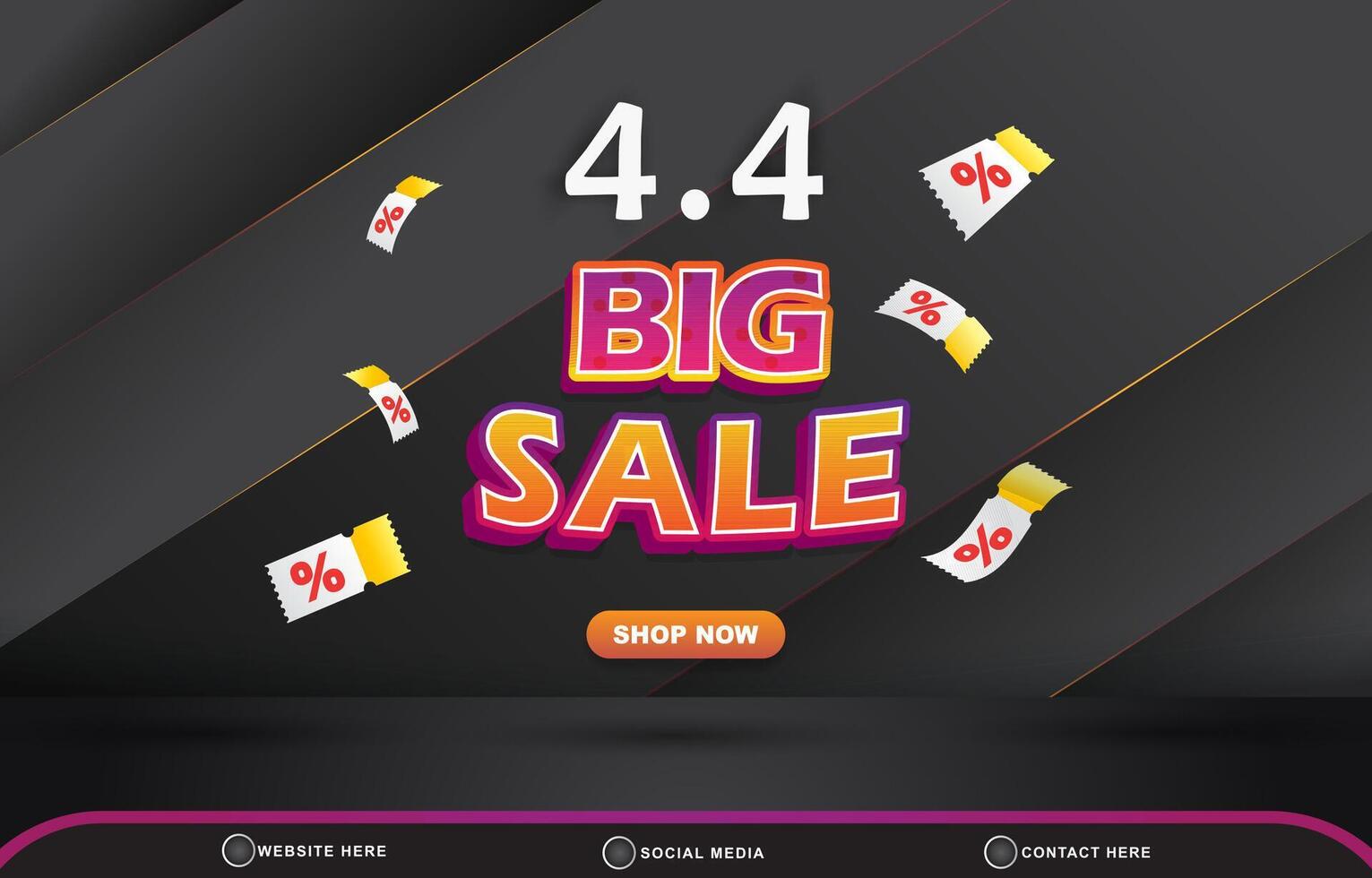 04.04 big sale template banner with copy space for product sale with abstract gradient black background design vector