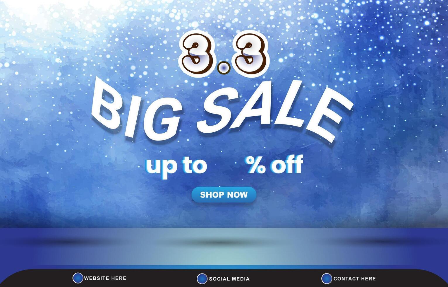 03.03 big sale discount template banner with blank space 3d podium for product sale with abstract gradient blue and white background design vector
