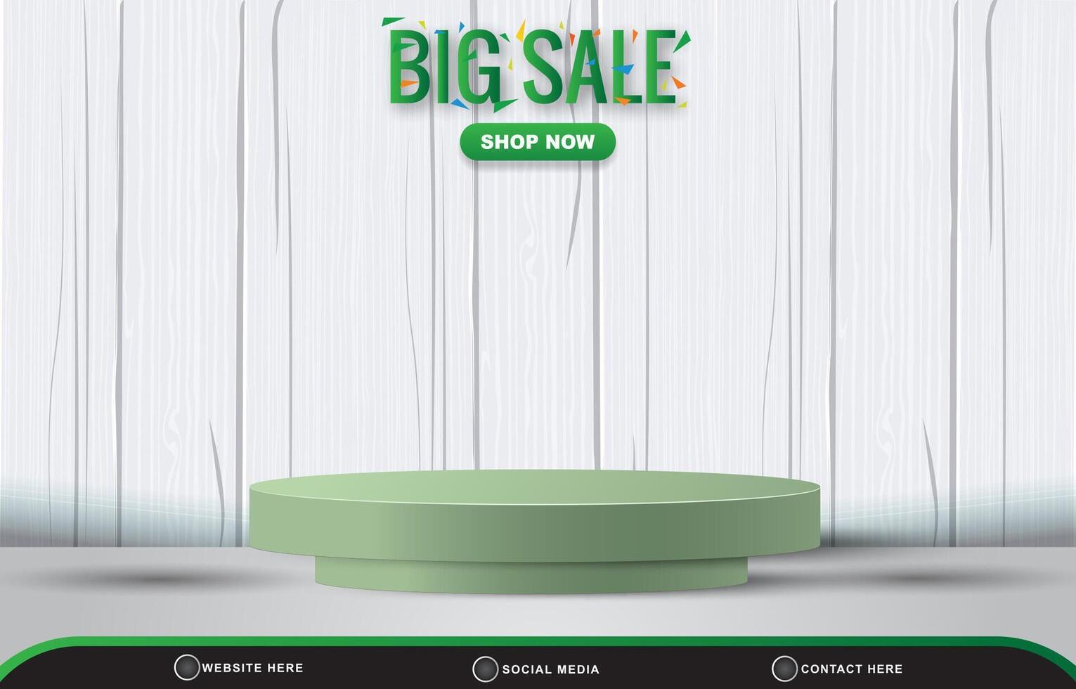 big sale discount template banner with blank space 3d podium for product sale with abstract gradient white background design vector