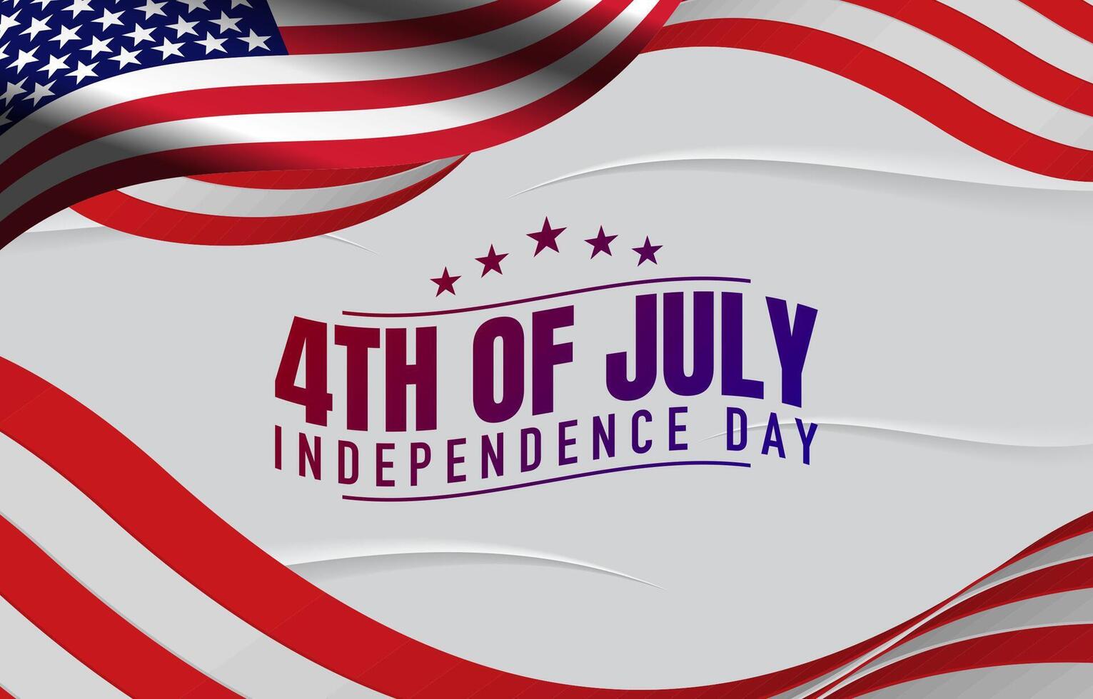 happy 4th of july american independence day landscape banner for social media post with abstract gradient red and white background design vector