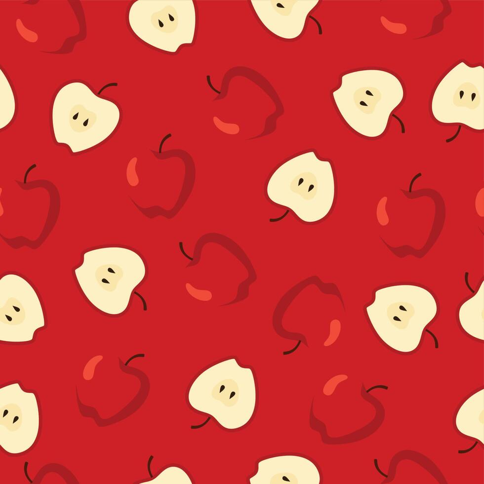 Fruit seamless pattern background . Seamless pattern with red apple background vector
