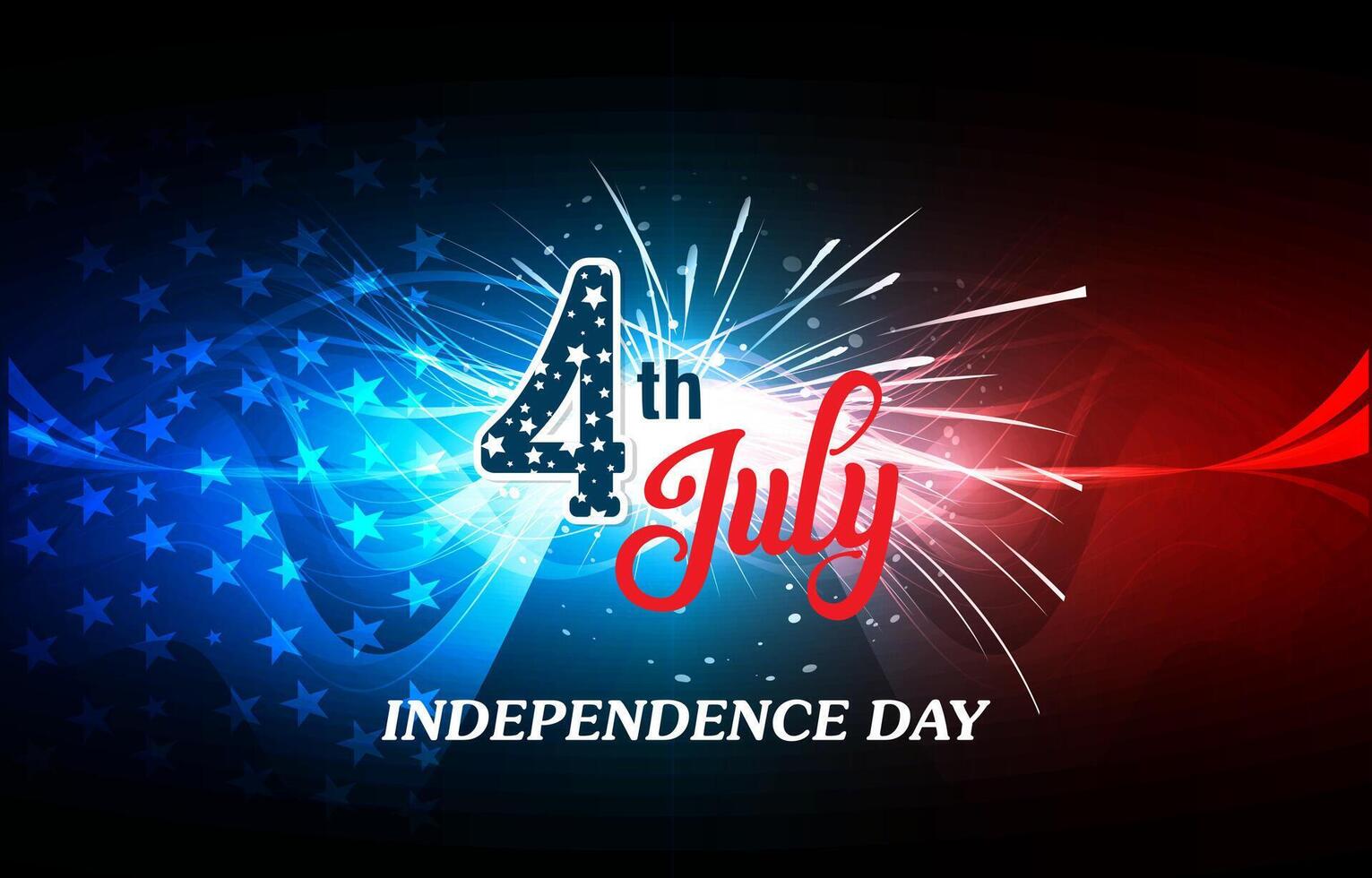 4th of july american independence day background with abstract gradient blue and red design vector