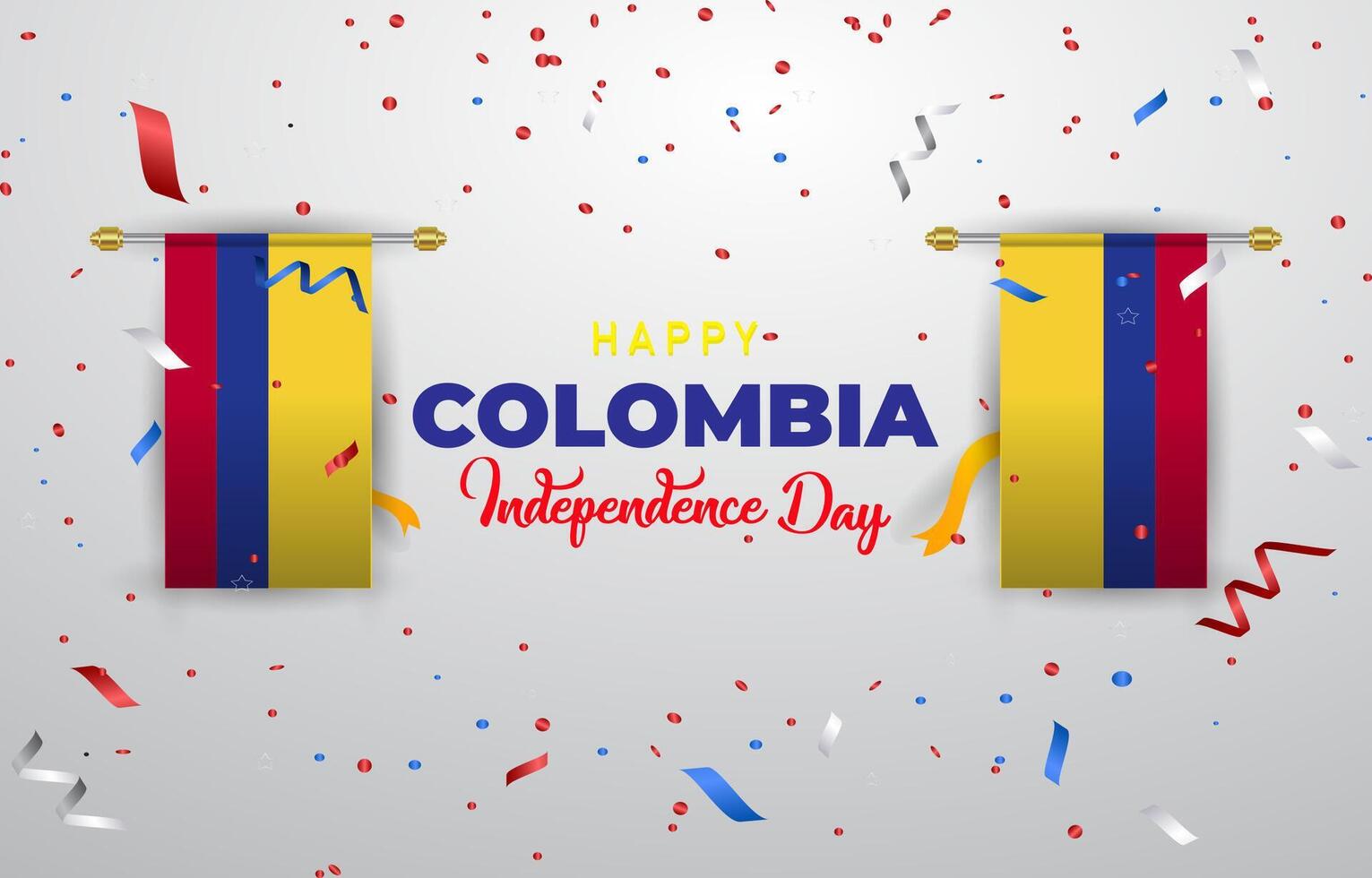 happy colombia independence day 20th of july landscape banner for social media post with abstract gradient background design1 vector