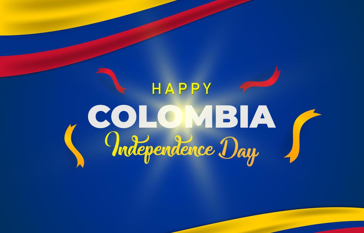 happy 20th of july colombia independence day landscape banner for social media post with abstract gradient blue background design vector