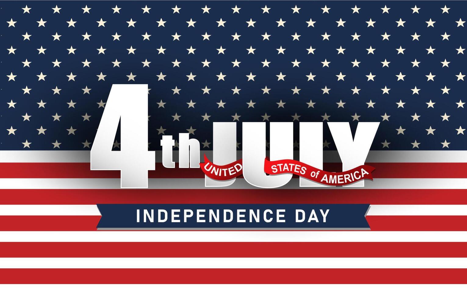 happy 4th of july america independence day landscape banner for social media post with abstract gradient blue white and red background design1 vector