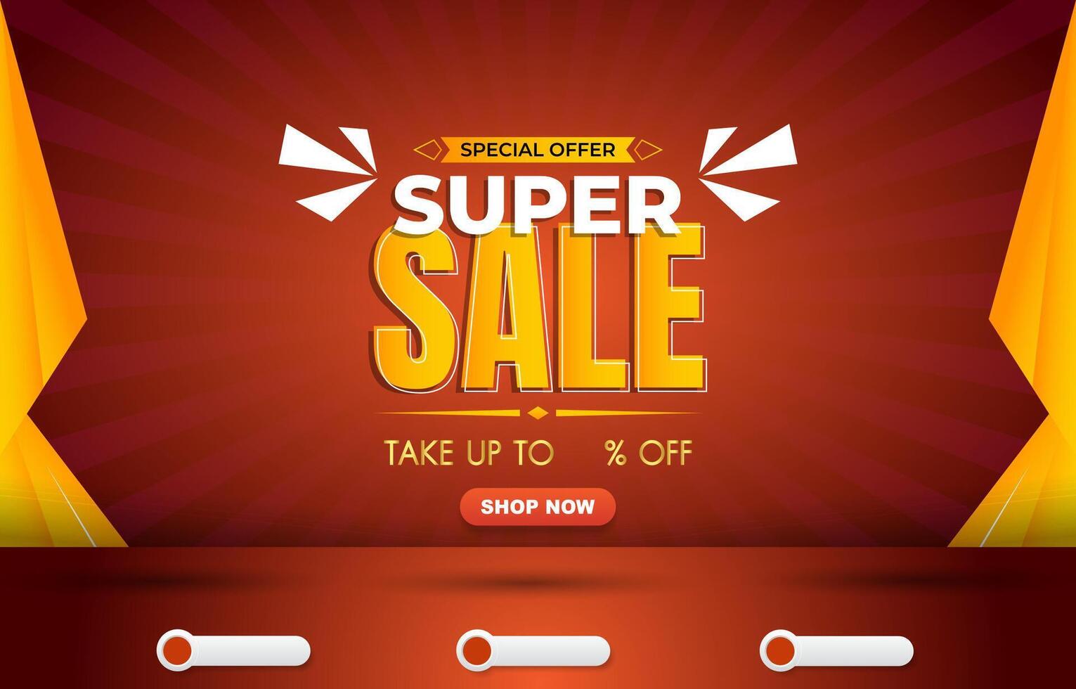 special offer super sale discount for social media post banner with blank space for product sale with abstract gradient red and orange background design vector