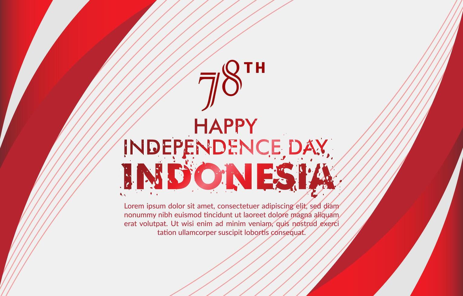 happy 78th of august indonesian independence day banner with abstract gradient red and white background design28 vector