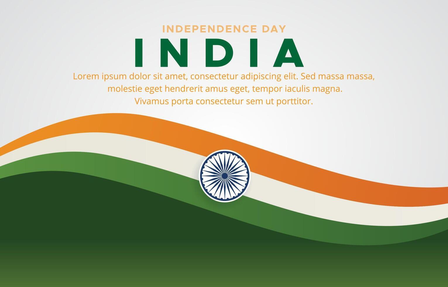 india independence day 76th of august banner with orange green and white background design vector