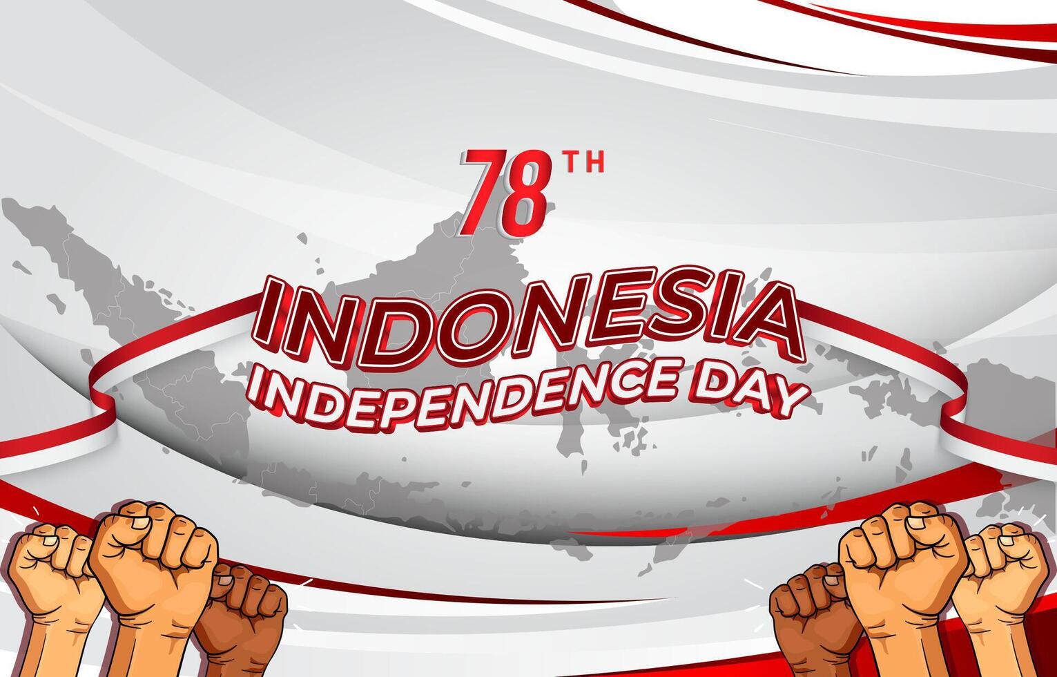 78th of august indonesian independence day landscape banner for social media post with abstract gradient red and white background design6 vector