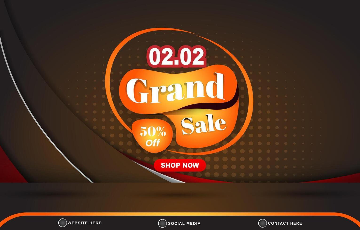 02.02 discount sale template banner with blank space for product sale with abstract gradient black and brown background design vector