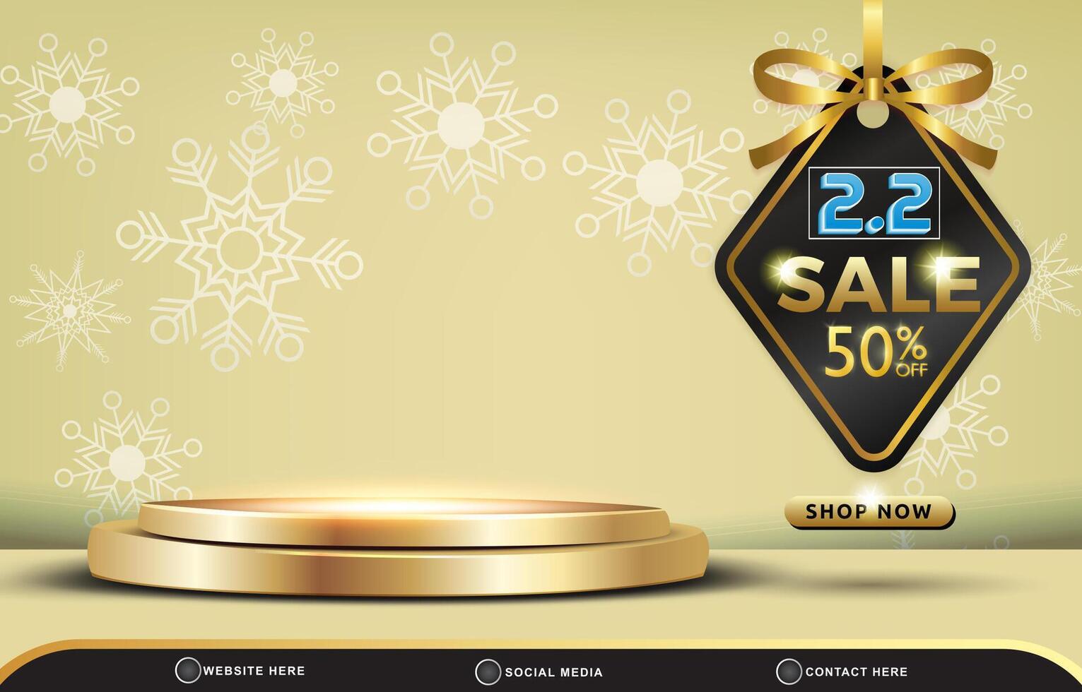 3d 02.02 discount sale template banner with blank space 3d podium for product sale with abstract gradient yellow and golden background design vector