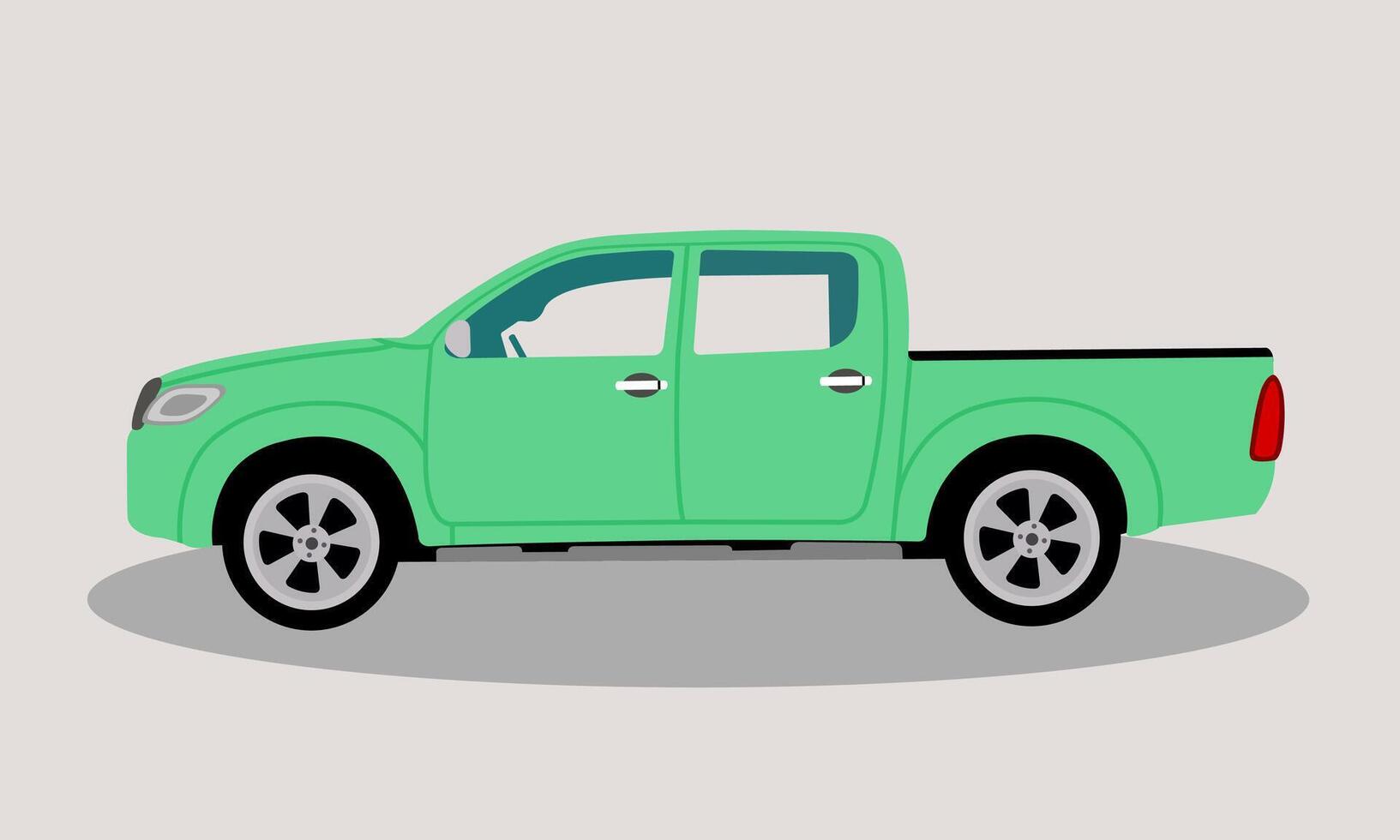 4 door pickup truck showing side view, template for branding advertisement,design style, illustration. vector