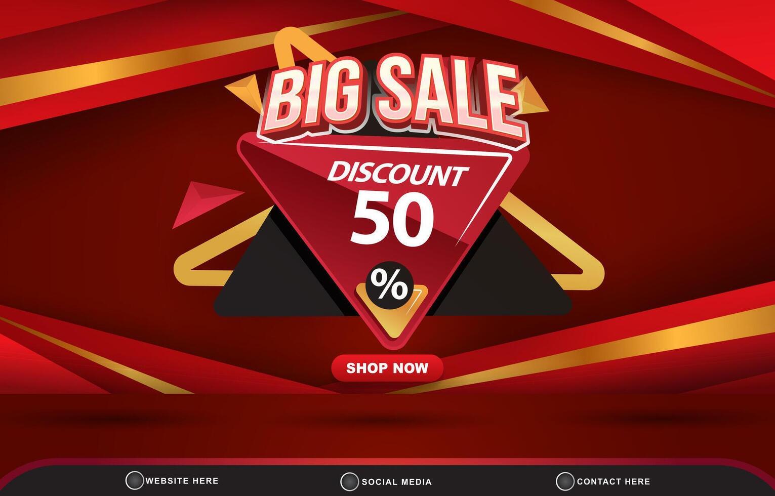 big sale discount template banner with blank space for product sale with abstract gradient red background design vector