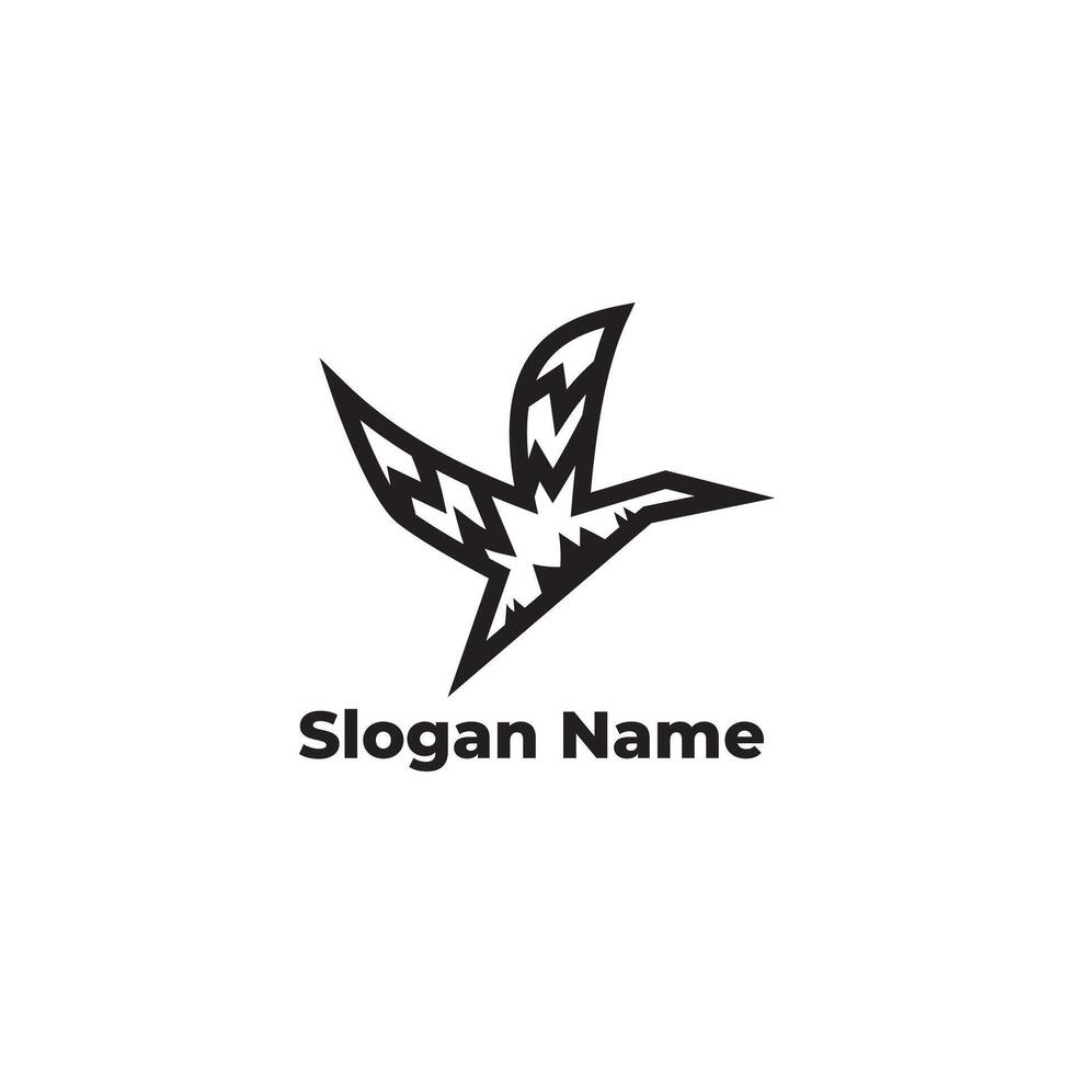 Black and white bird logo design template, suitable for sports brands logo vector