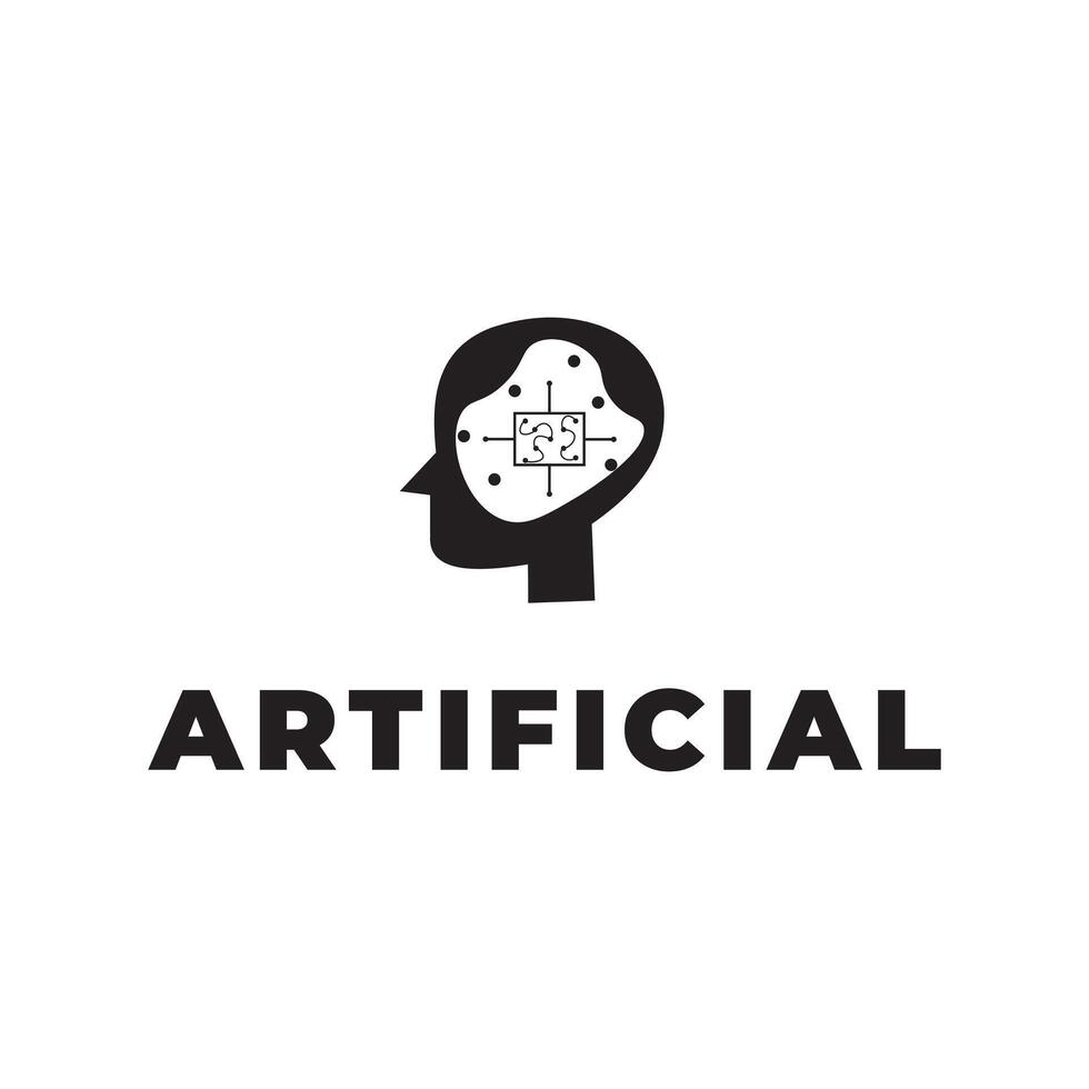 artificial intelligence logo design,Abstract human tech or people digital technology vector