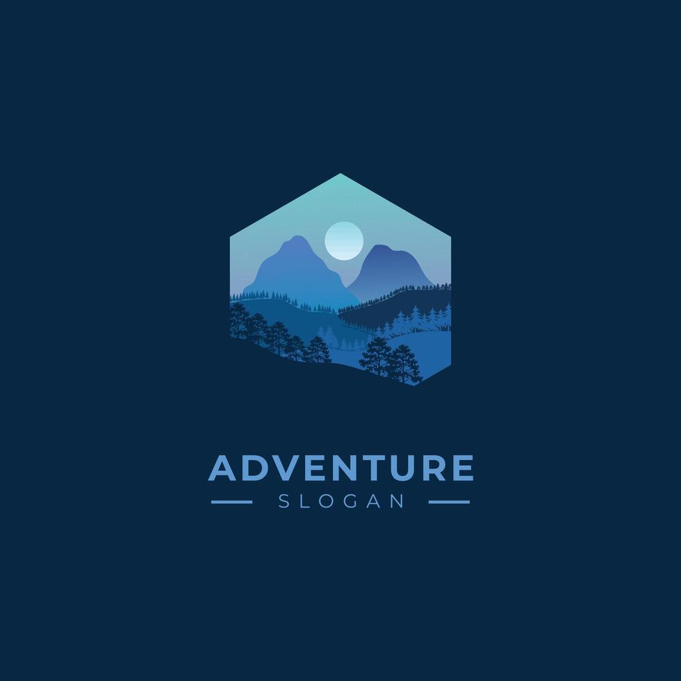 camping mountain and forest design vector