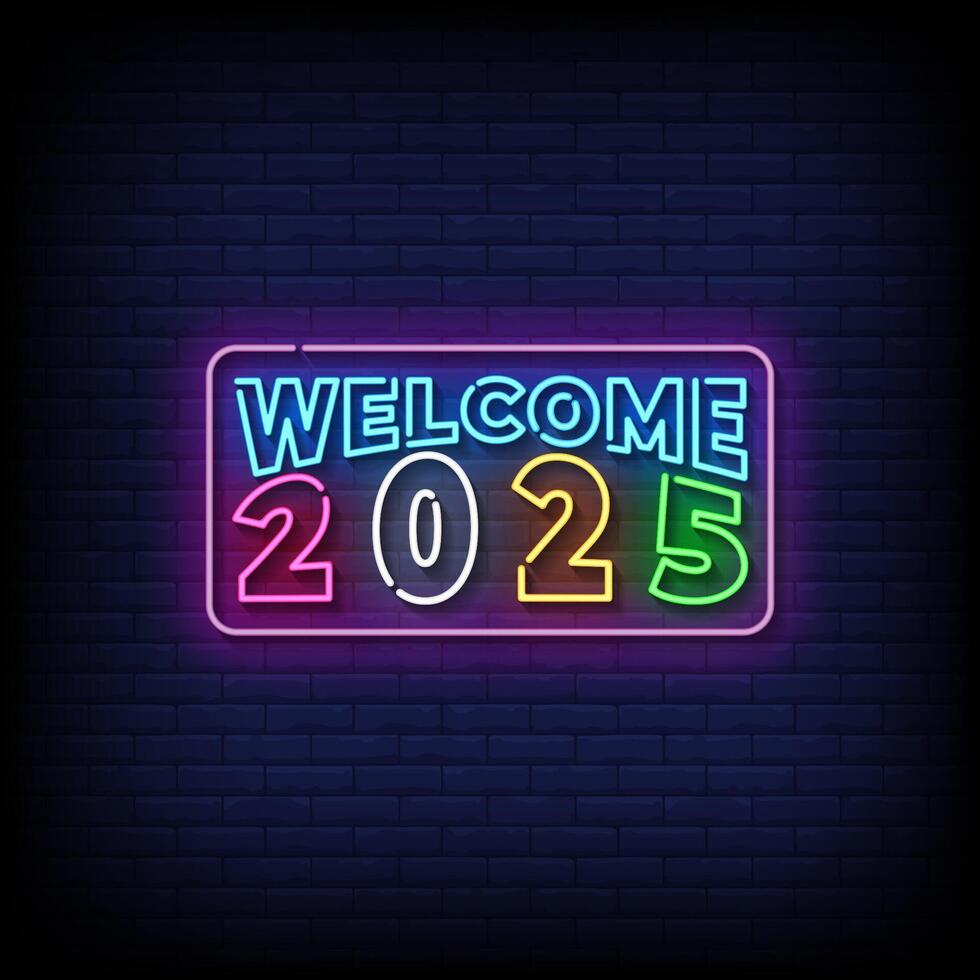 Welcome 2025 Neon Sign With Brick Wall Background 49748422 Vector Art Welcome 2025 Neon Sign With Brick Wall Background Free Vector