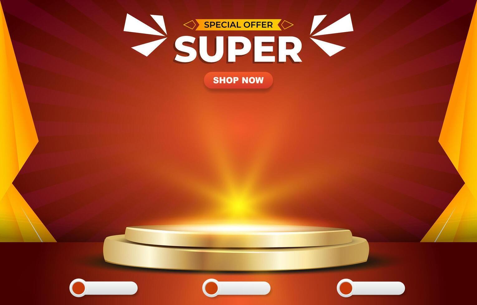 special offer super sale for social media post banner with copy space for product sale with abstract gradient red and orange background design vector