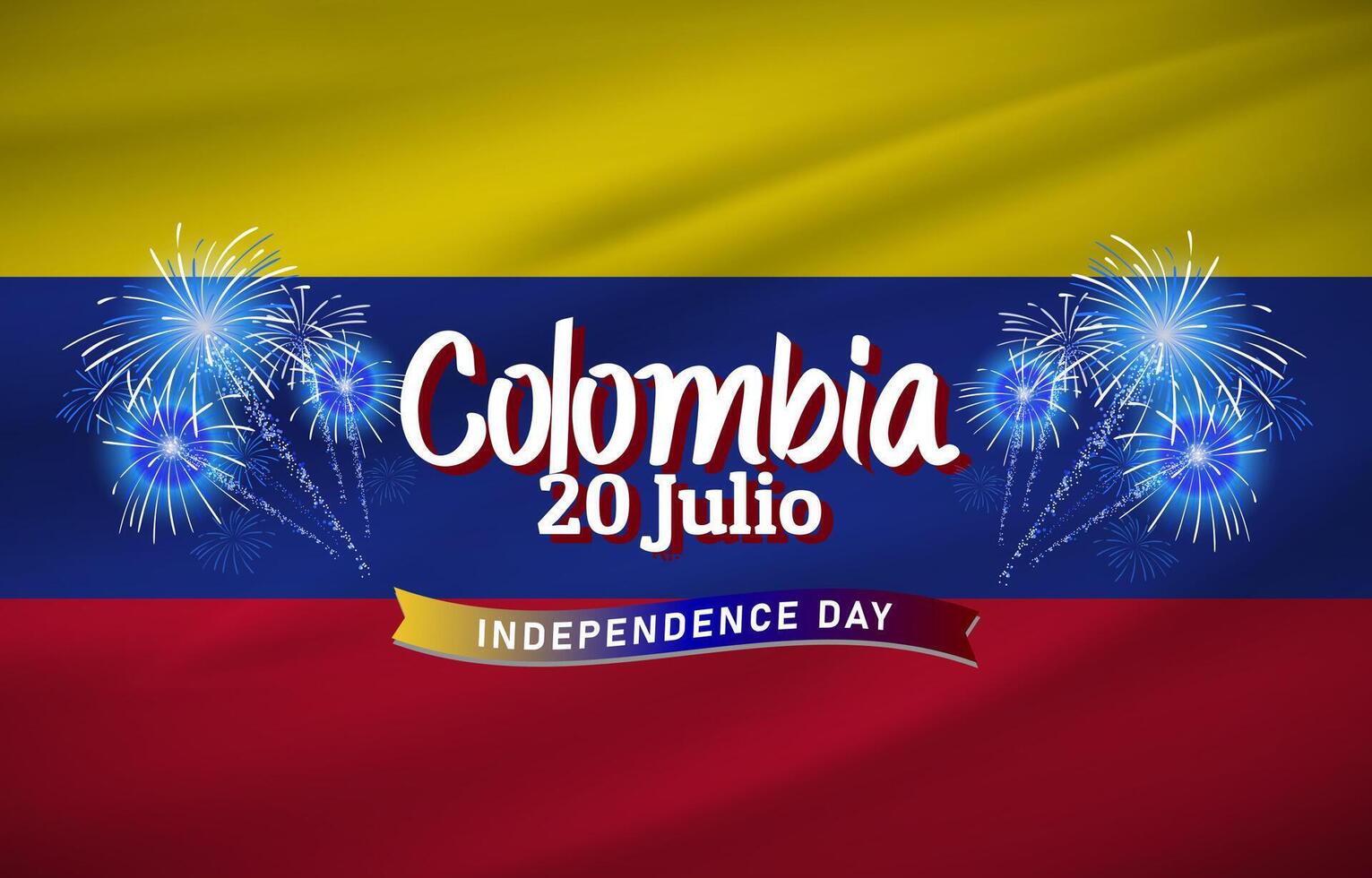 20th of july colombia independence day landscape banner for social media post with abstract gradient yellow blue and red background design6 vector