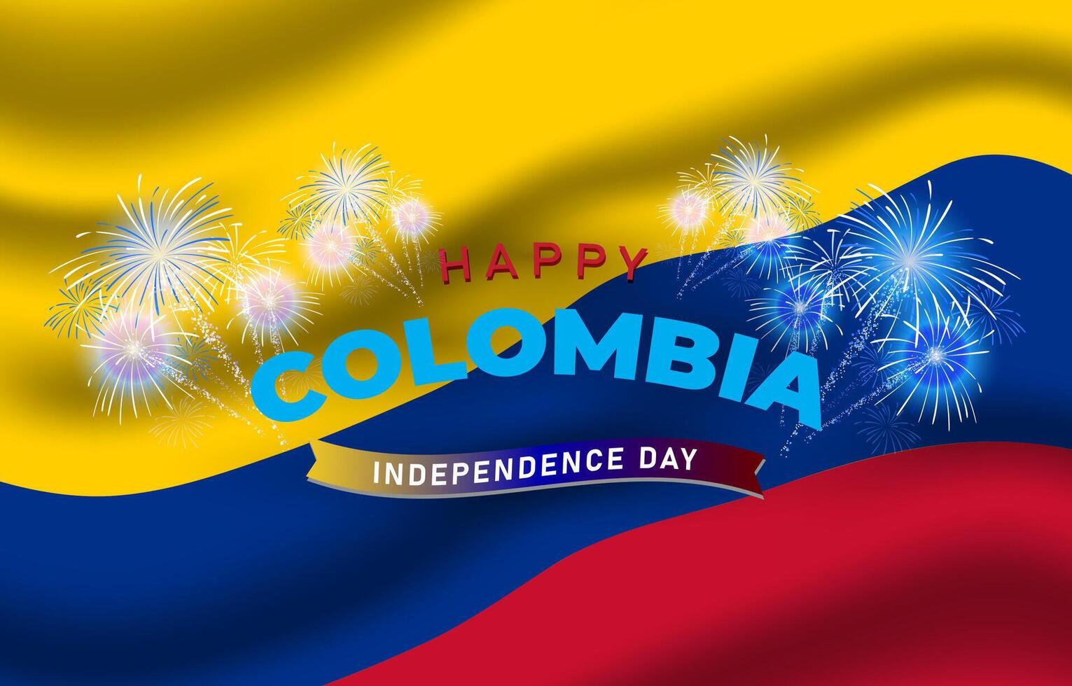 happy 20th of july colombia independence day landscape banner for social media post with abstract gradient yellow blue and red background design6 vector