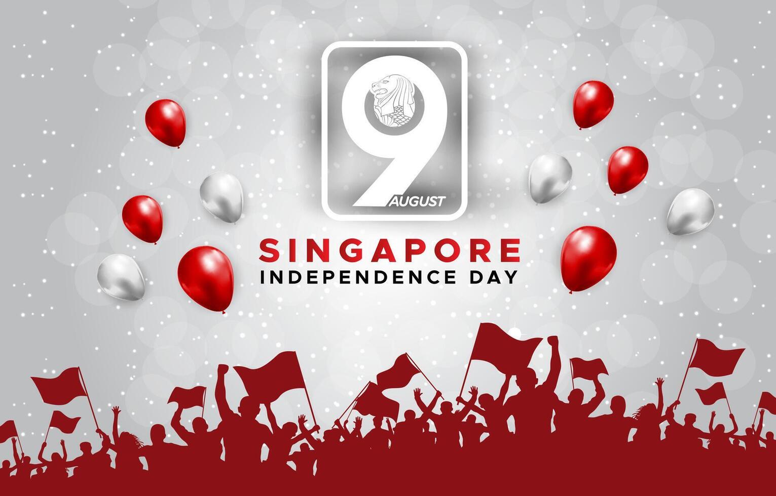 singapore independence day 9th of august banner with abstract gradient red and white background design00 vector