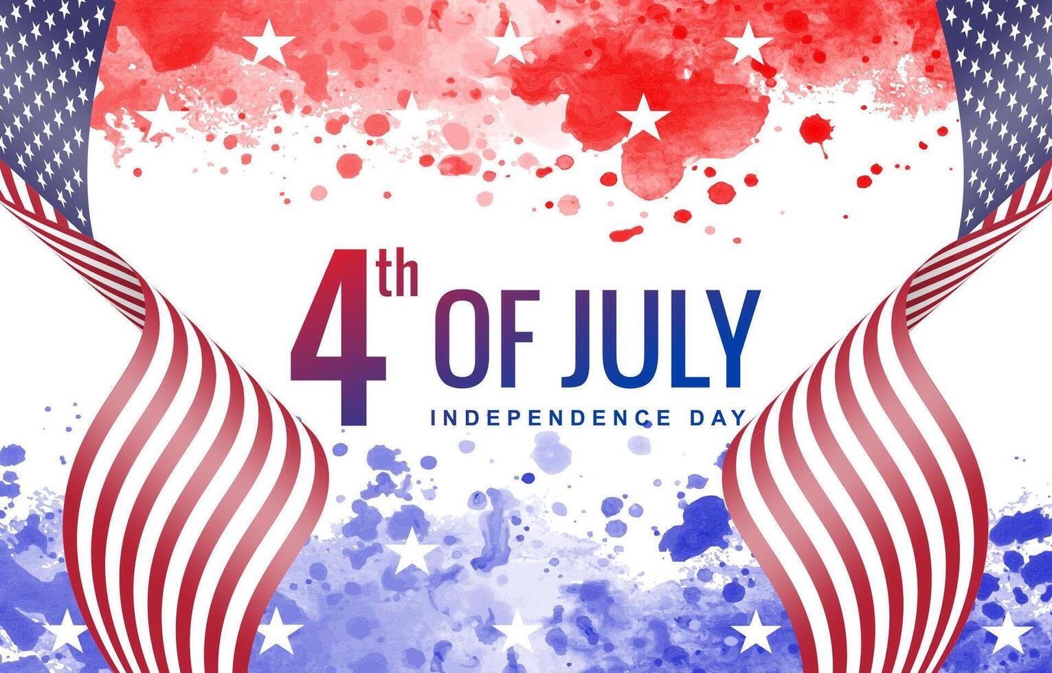 4th of july american independence day background banner with abstract gradient red white and blue design vector
