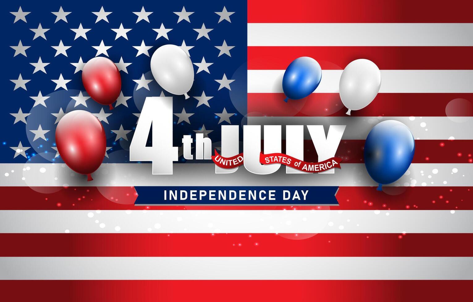 4th of july america independence day landscape banner for social media post with abstract gradient blue white and red background design2 vector