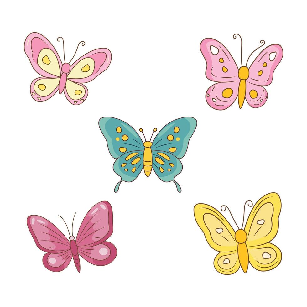 Beautiful Colorful Butterfly Insect Animal Flying Flapping Wings vector
