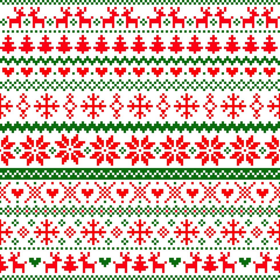 christmas seamless pattern with reindeer and snowflakes vector
