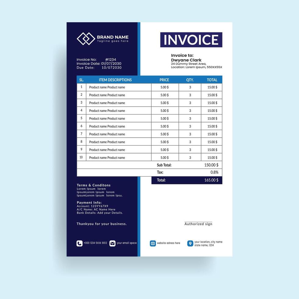 Innovative Modern Creative Corporate Business Invoice Layout vector