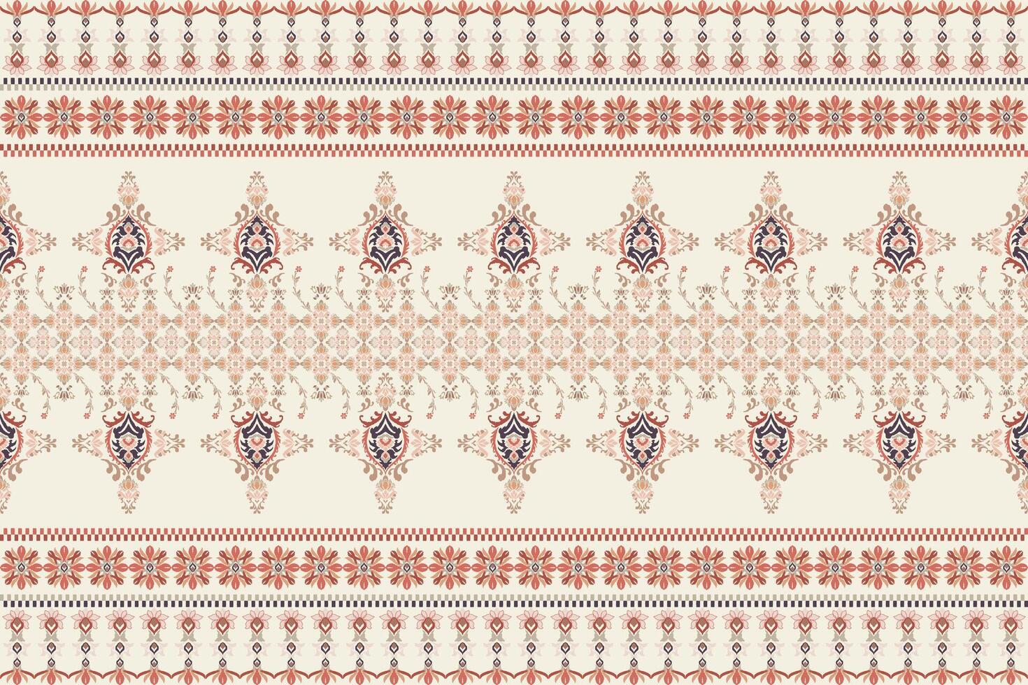 Ikat ethnic embroidery design pattern. This pattern design for fabric, textile, wallpaper. vector