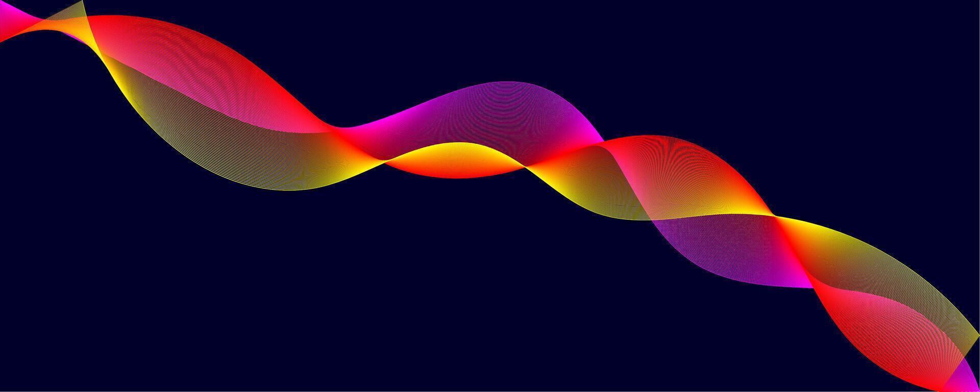 Abstract Waveform illustration Featuring Neon Fluidity vector
