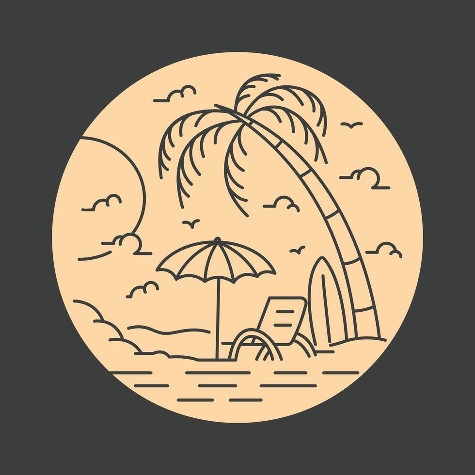 Summer Surfing on Vacation Beach 3 vector