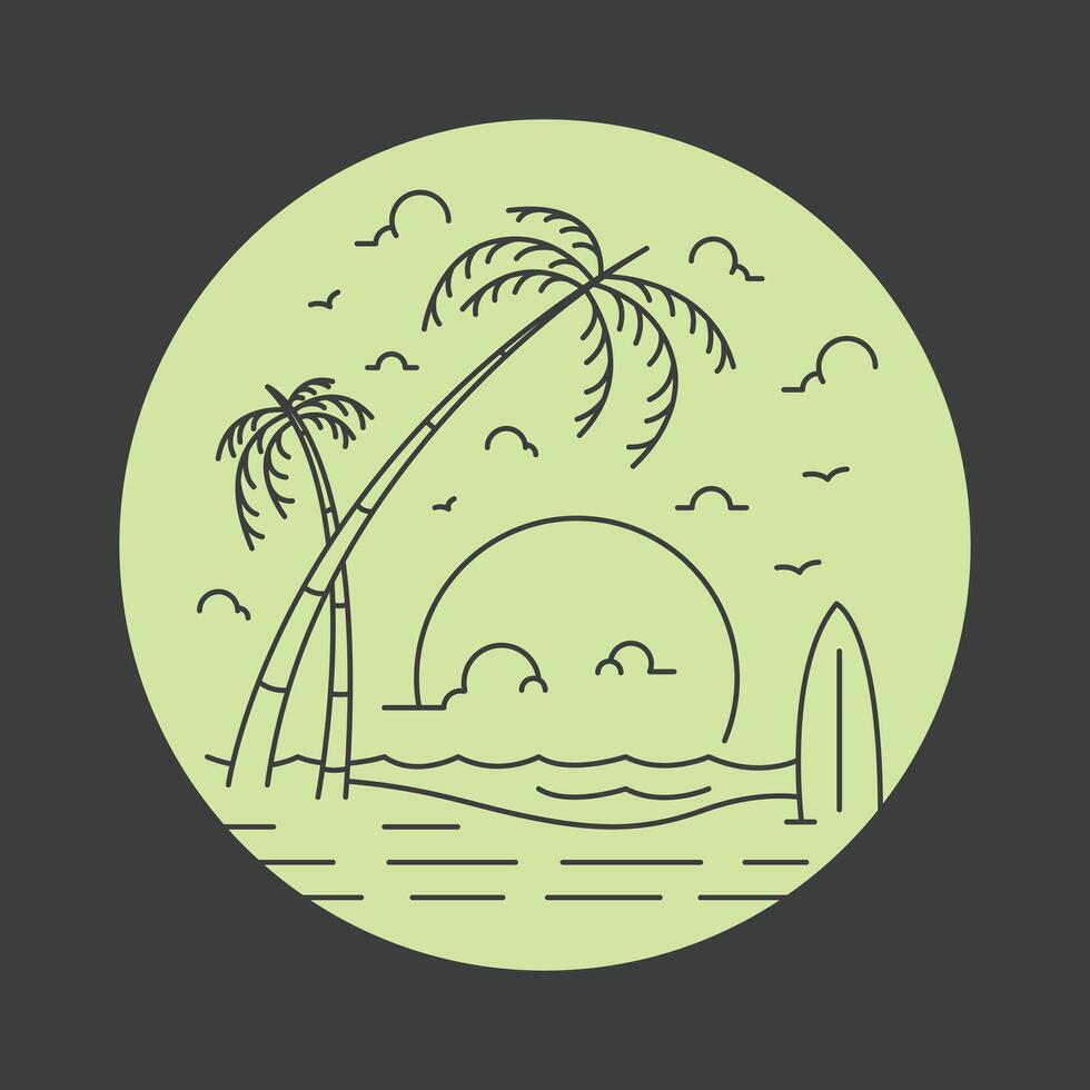 Summer Surfing on Vacation Beach 1 vector