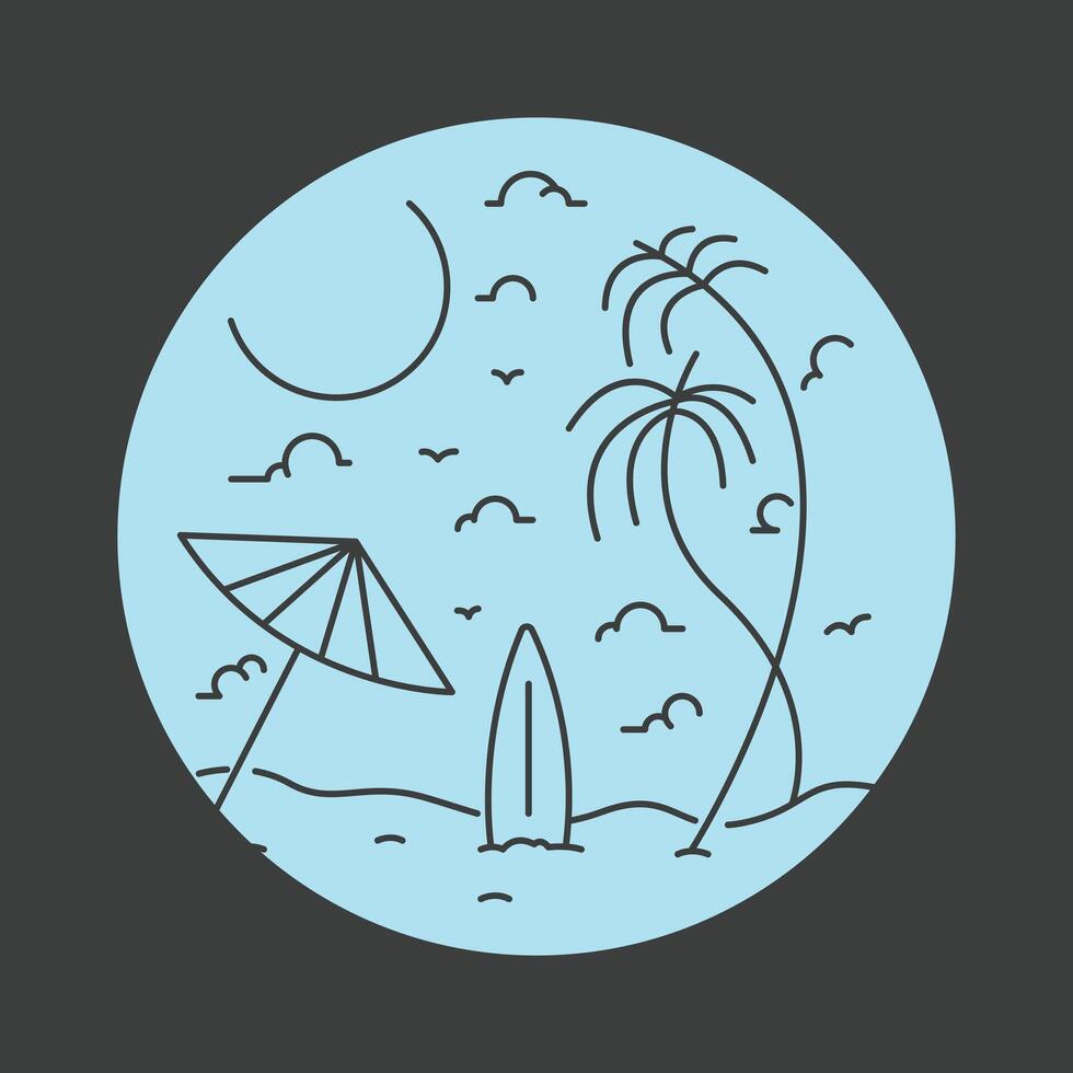 Summer Surfing on Vacation Beach 2 vector