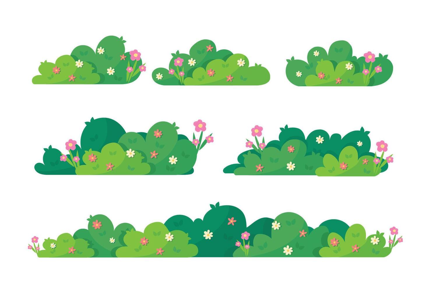 Green bush blossom. grass bush vector