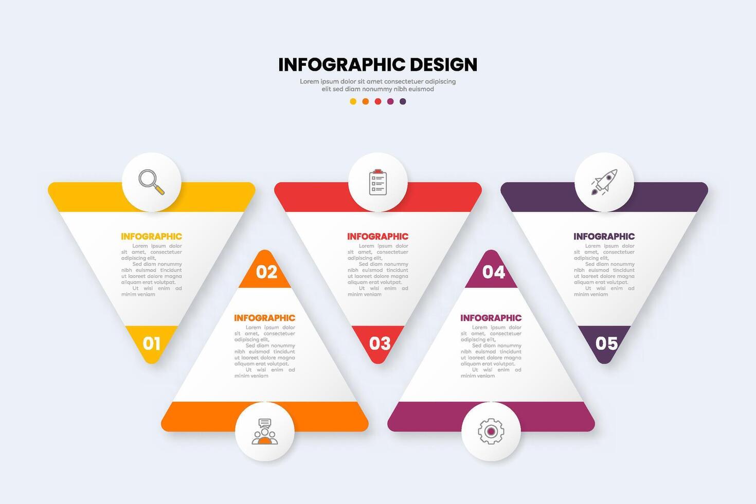 infographic with 5 step icons. business infographic vector