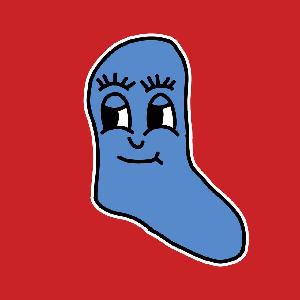 hand drawn sock abstract character illustration vector