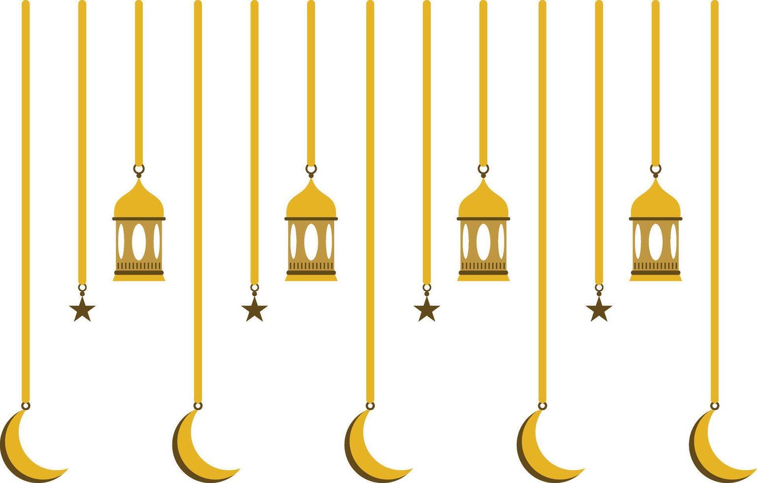 Islamic Hanging Lantern Illustration, with Simple Cartoon Shape. vector