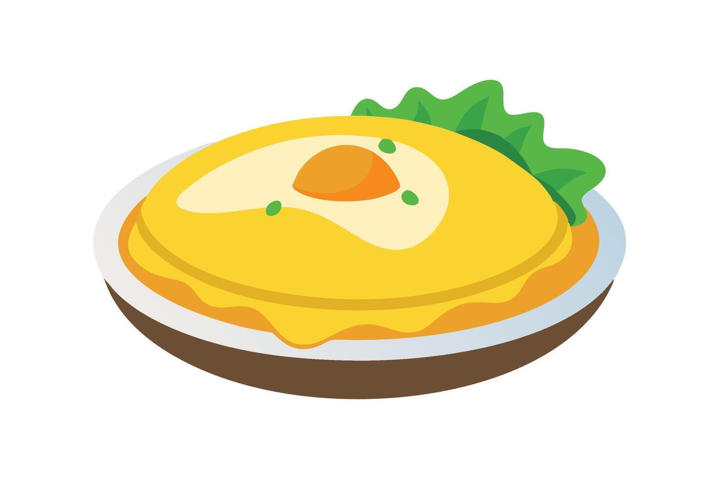 Omelette isolated flat illustration on white background vector
