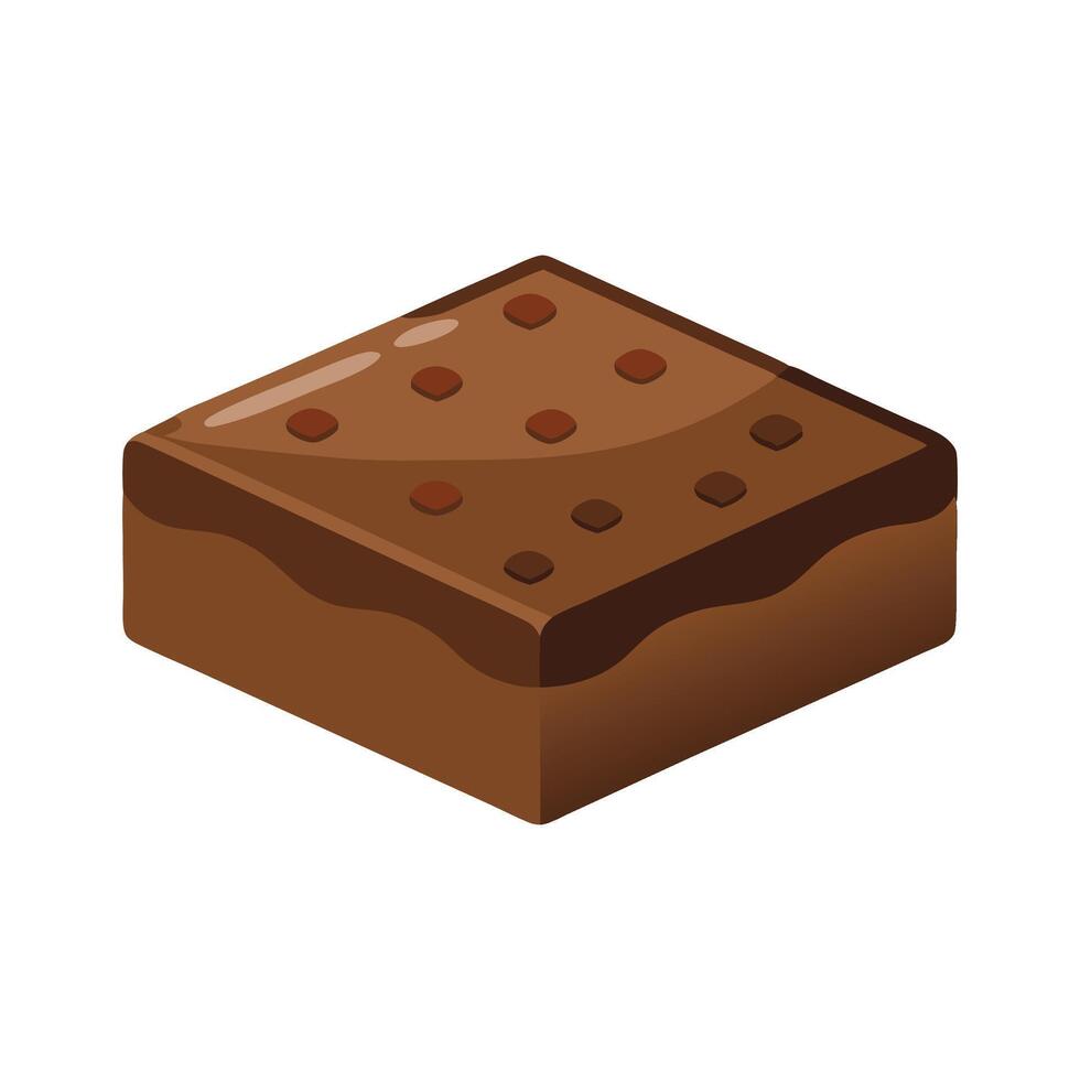 Brownie isolated flat illustration on white background. vector