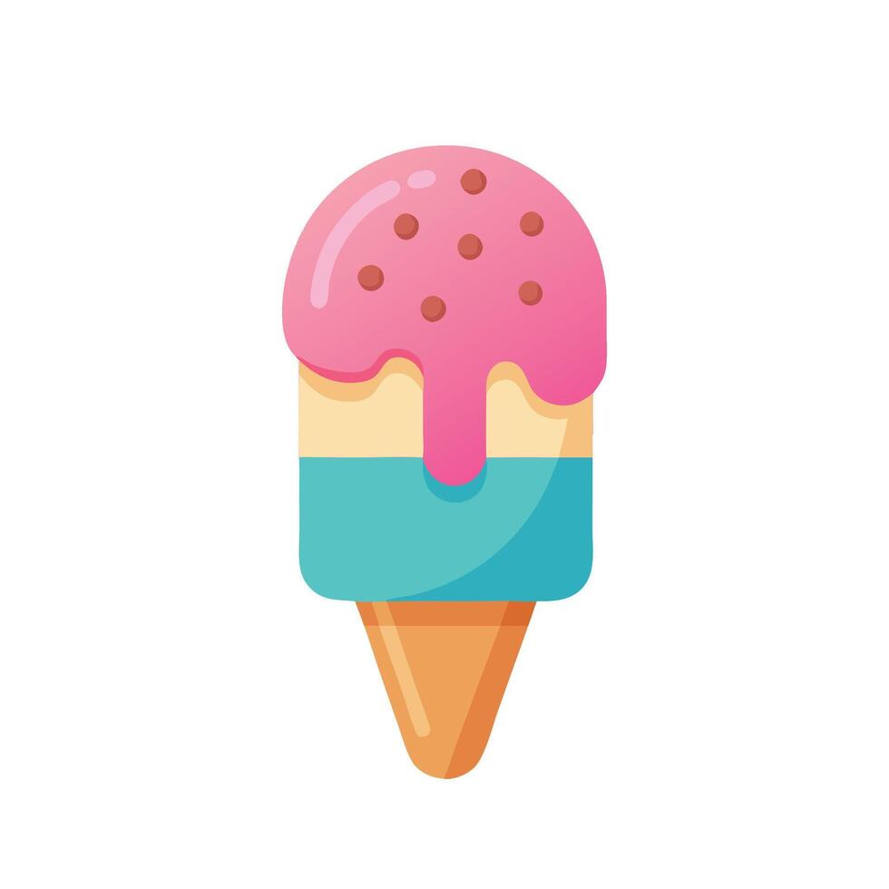 Ice Cream isolated flat illustration on white background vector