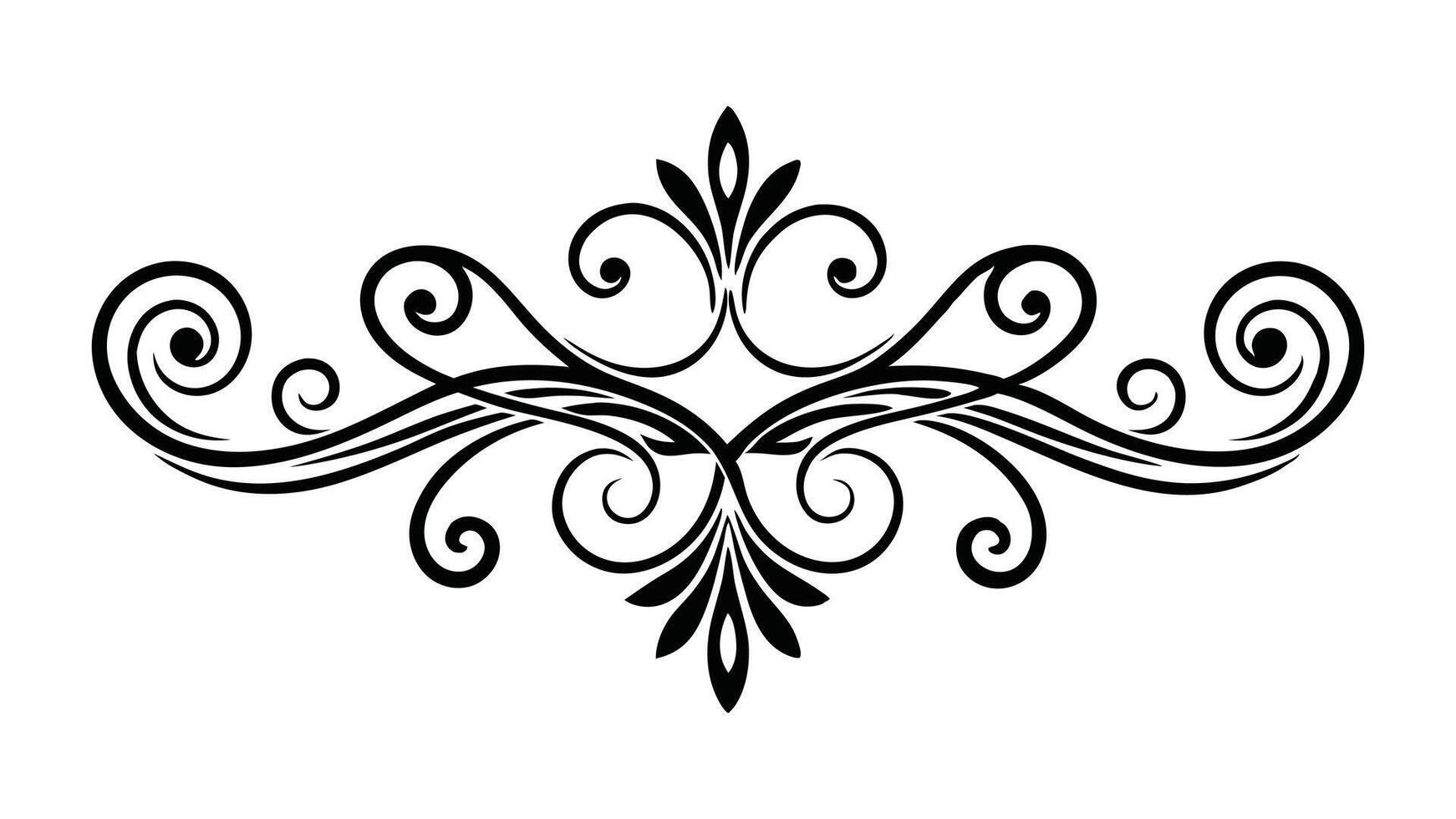 Abstract design featuring intricate swirls and flowing patterns, creating a dynamic visual effect calligraphic design flat illustration. vector