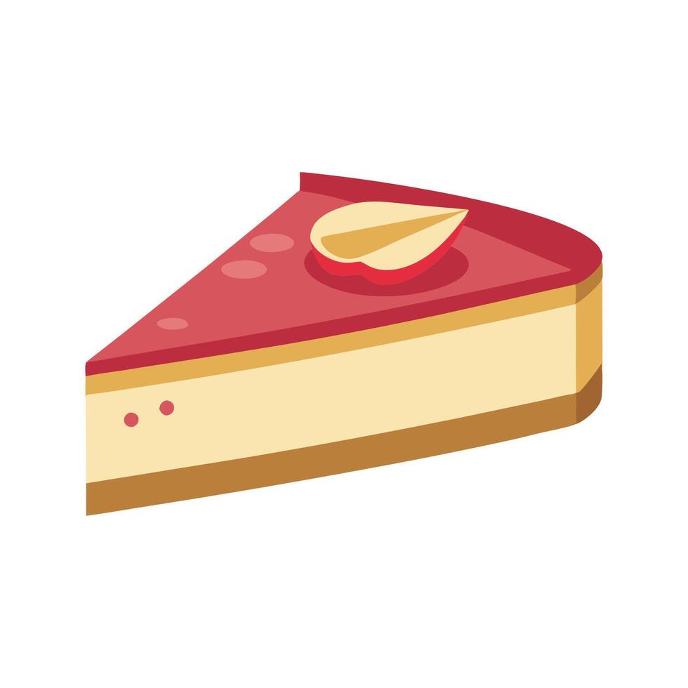 Cheesecake isolated flat illustration on white background vector