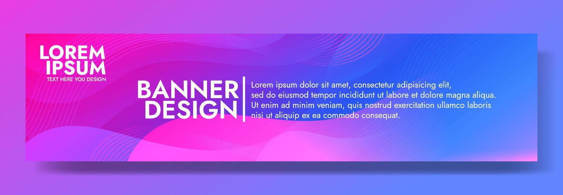 Abstract Banner with Wavy Shapes in purple Blue Gradient vector