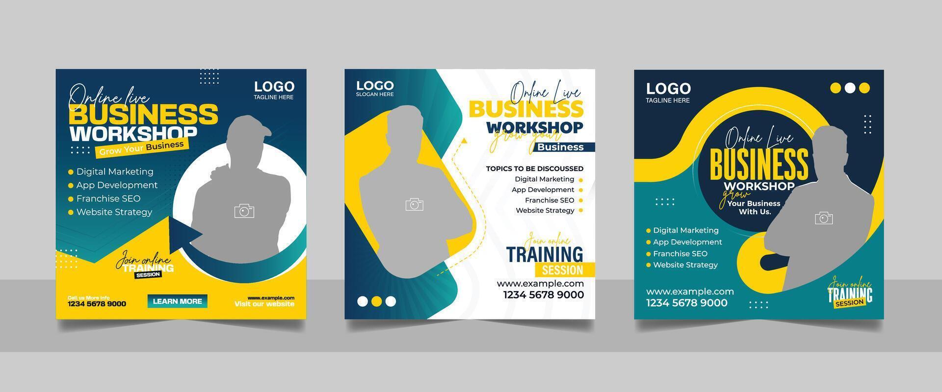 Corporate Business Webinar Square Flyer Banner Template vector